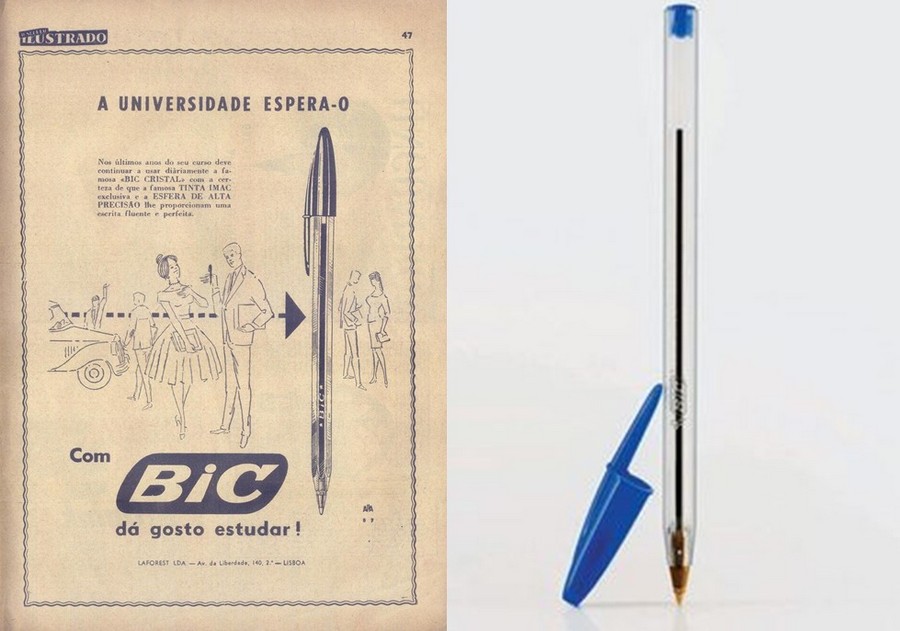 Реклама 1950-х годов ручки BIC Cristal 